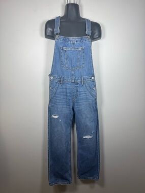 GAP Blue Denim Kids Overalls Romper with Distressed Knees